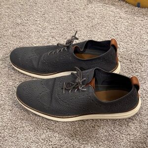 Cole Haan Black Knit Loafers with Tan Accents